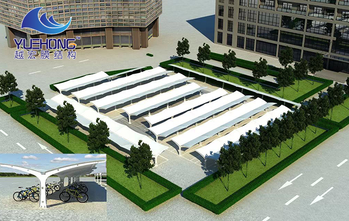 雙邊圓管膜結(jié)構(gòu)車棚